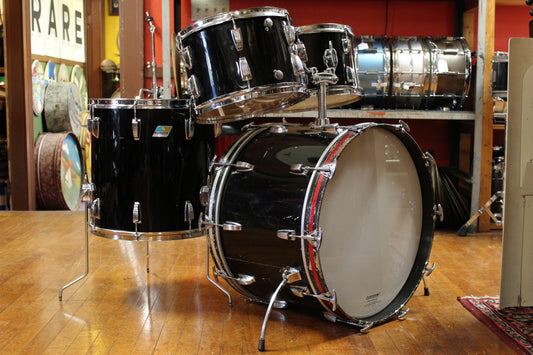 1970's Ludwig Big Beat Outfit in Black Cortex 14x22 16x16 8x12 9x13