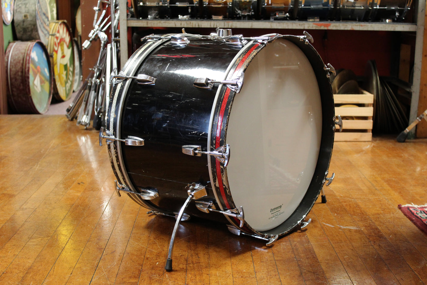 1970's Ludwig Big Beat Outfit in Black Cortex 14x22 16x16 8x12 9x13