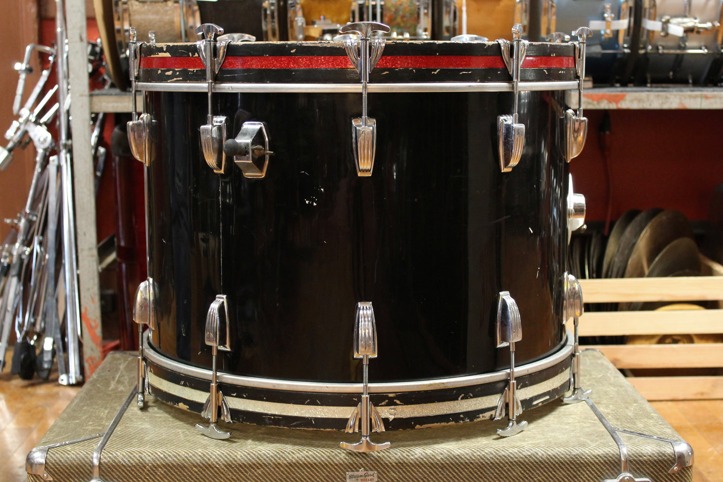 1970's Ludwig Big Beat Outfit in Black Cortex 14x22 16x16 8x12 9x13