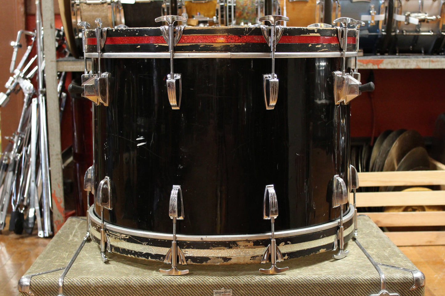 1970's Ludwig Big Beat Outfit in Black Cortex 14x22 16x16 8x12 9x13