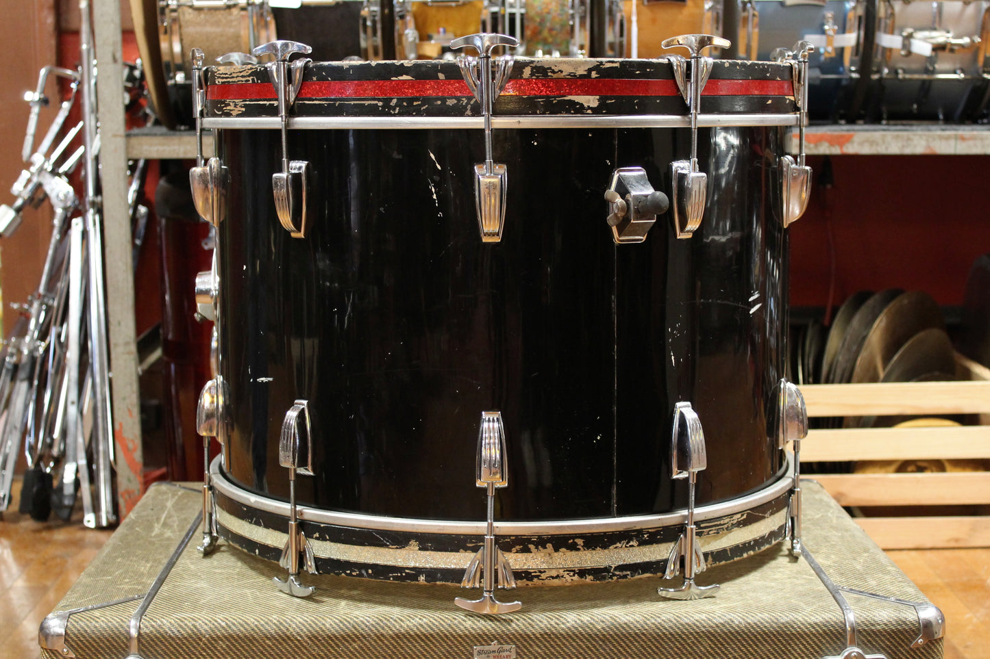 1970's Ludwig Big Beat Outfit in Black Cortex 14x22 16x16 8x12 9x13