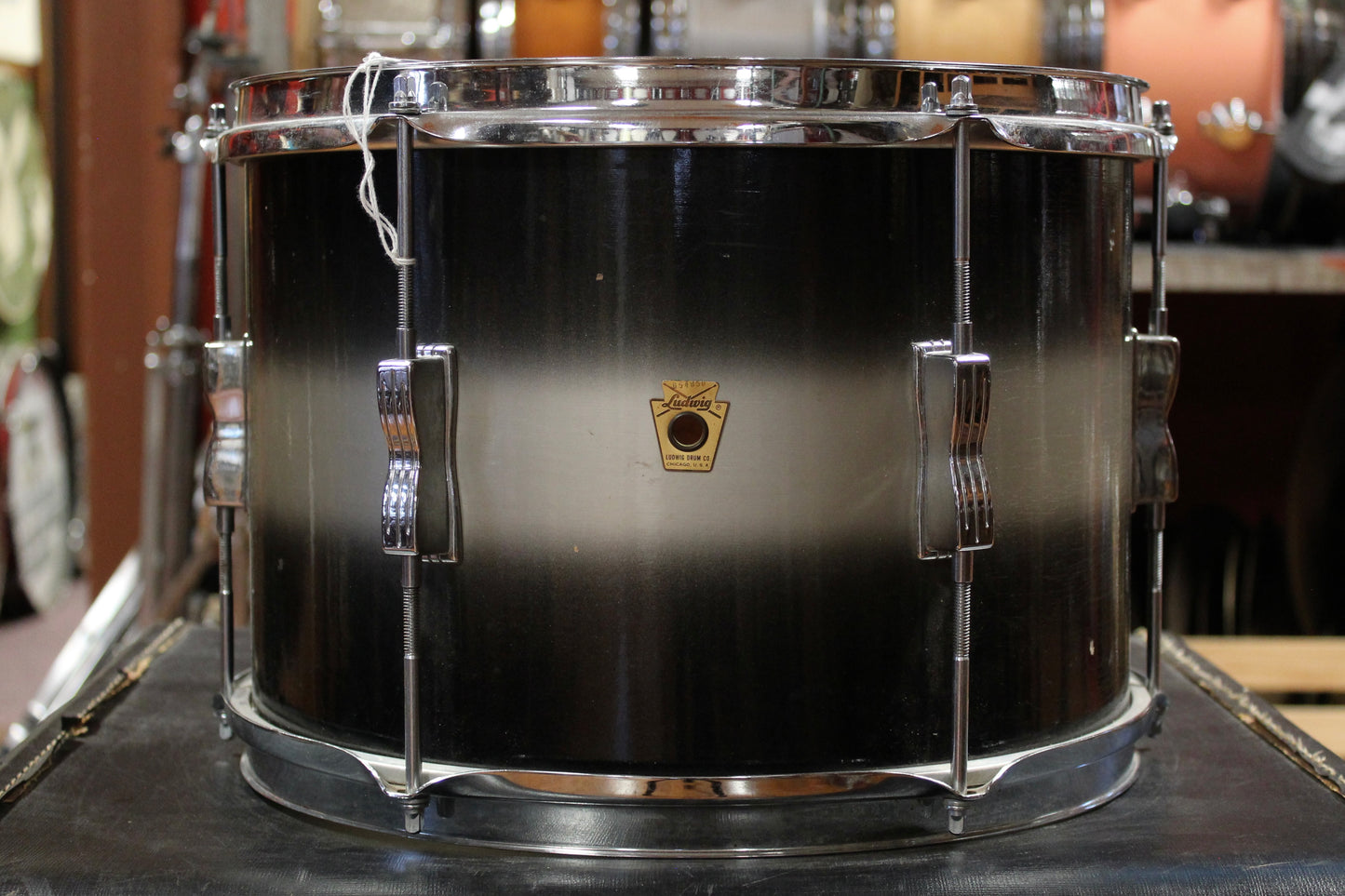 1960s Ludwig 9x13 Tom and 1960 Pre-serial 16x16 Floor Tom in Black and Silver Duco