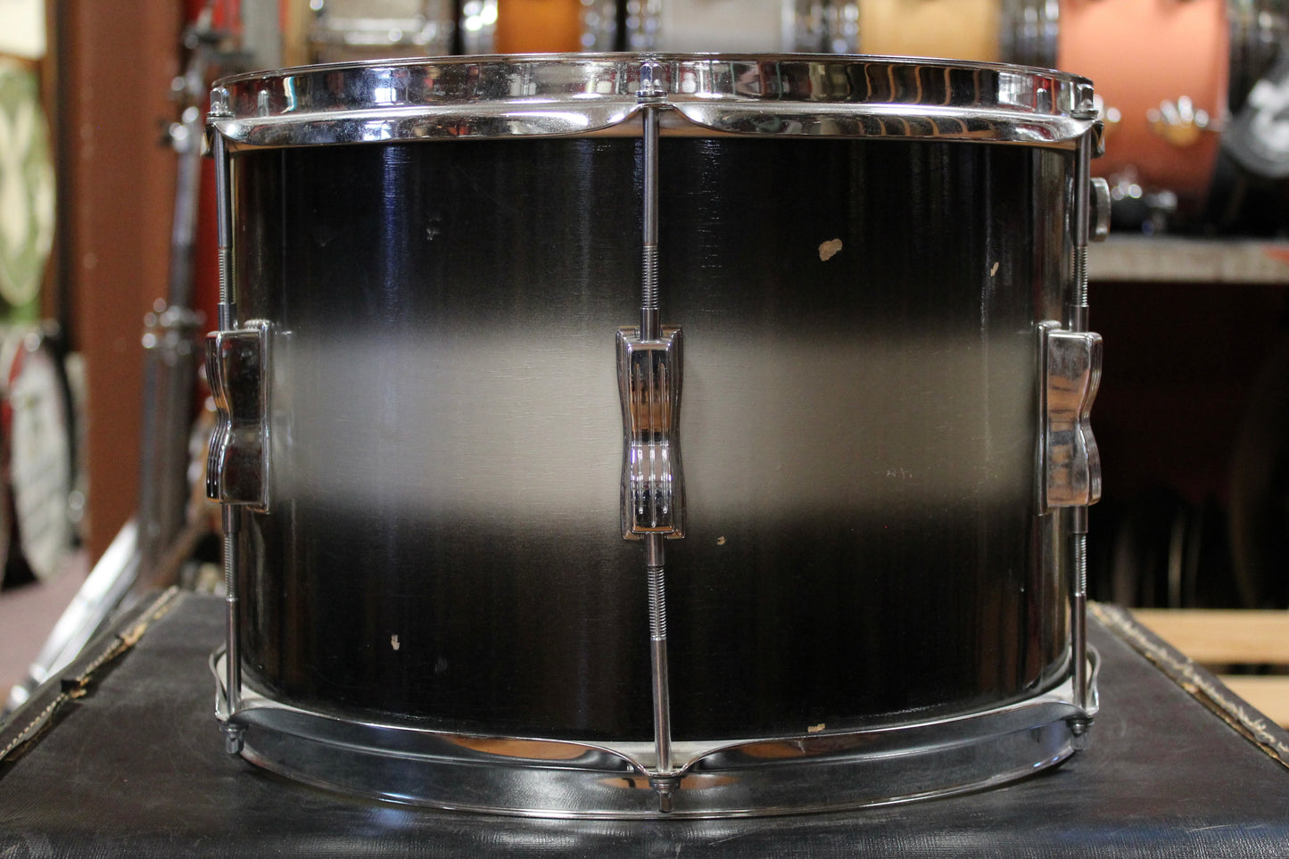 1960s Ludwig 9x13 Tom and 1960 Pre-serial 16x16 Floor Tom in Black and Silver Duco