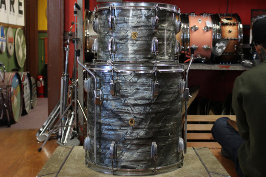 1960's Ludwig 9x13 Tom and 16x16 Floor Tom in Sky Blue Pearl