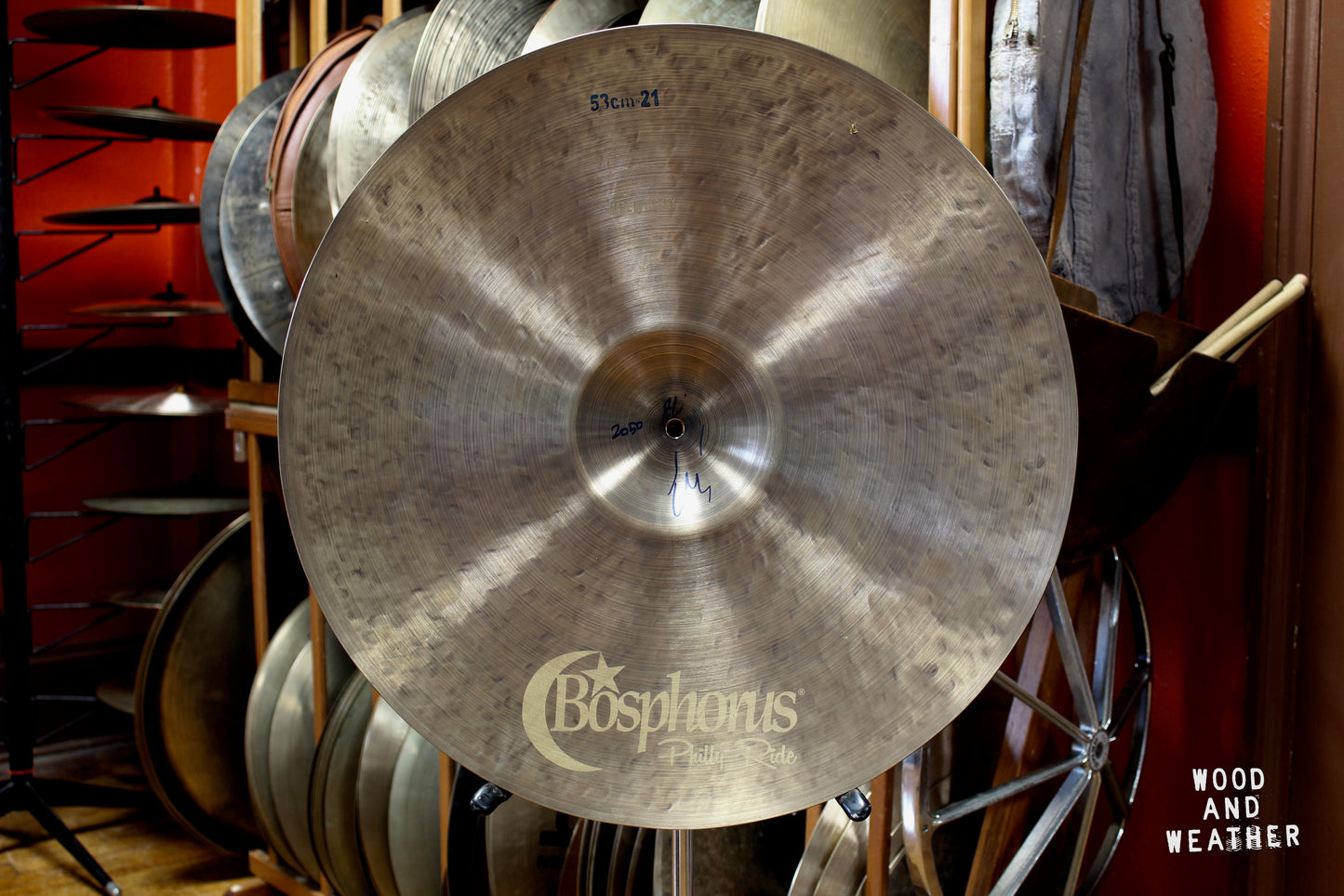 Used Bosphorus 21" Philly Ride Cymbal w/ Rivets 2050g