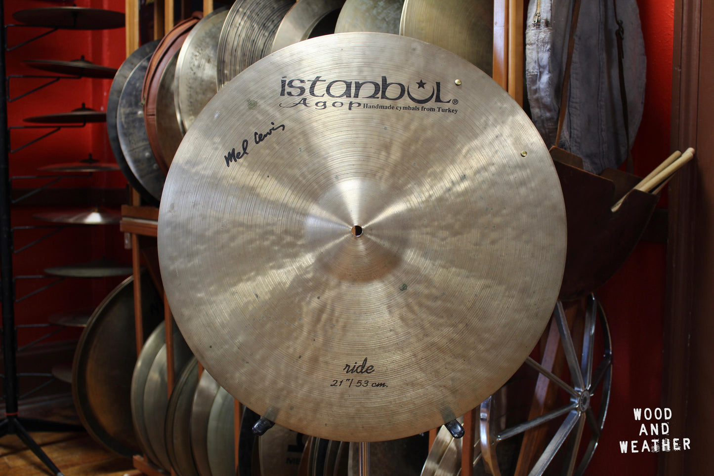 Used Istanbul Agop 21" Mel Lewis Ride Cymbal w/ Rivets 2215g