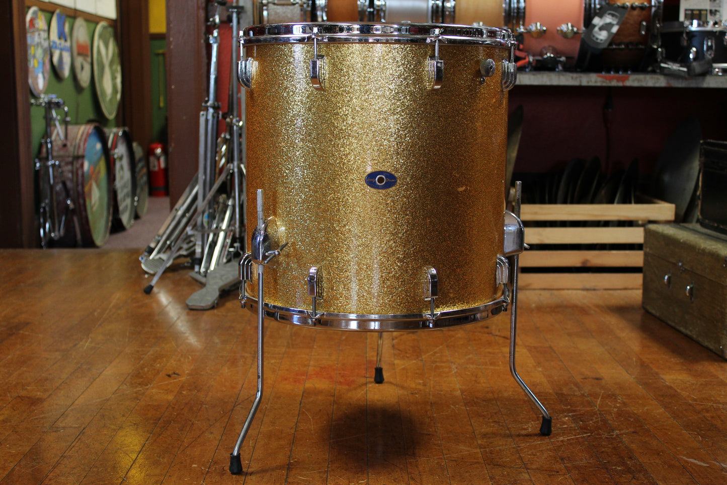 1960s Leedy 9x13 Tom and 16x16 Floor Tom in Gold Sparkle