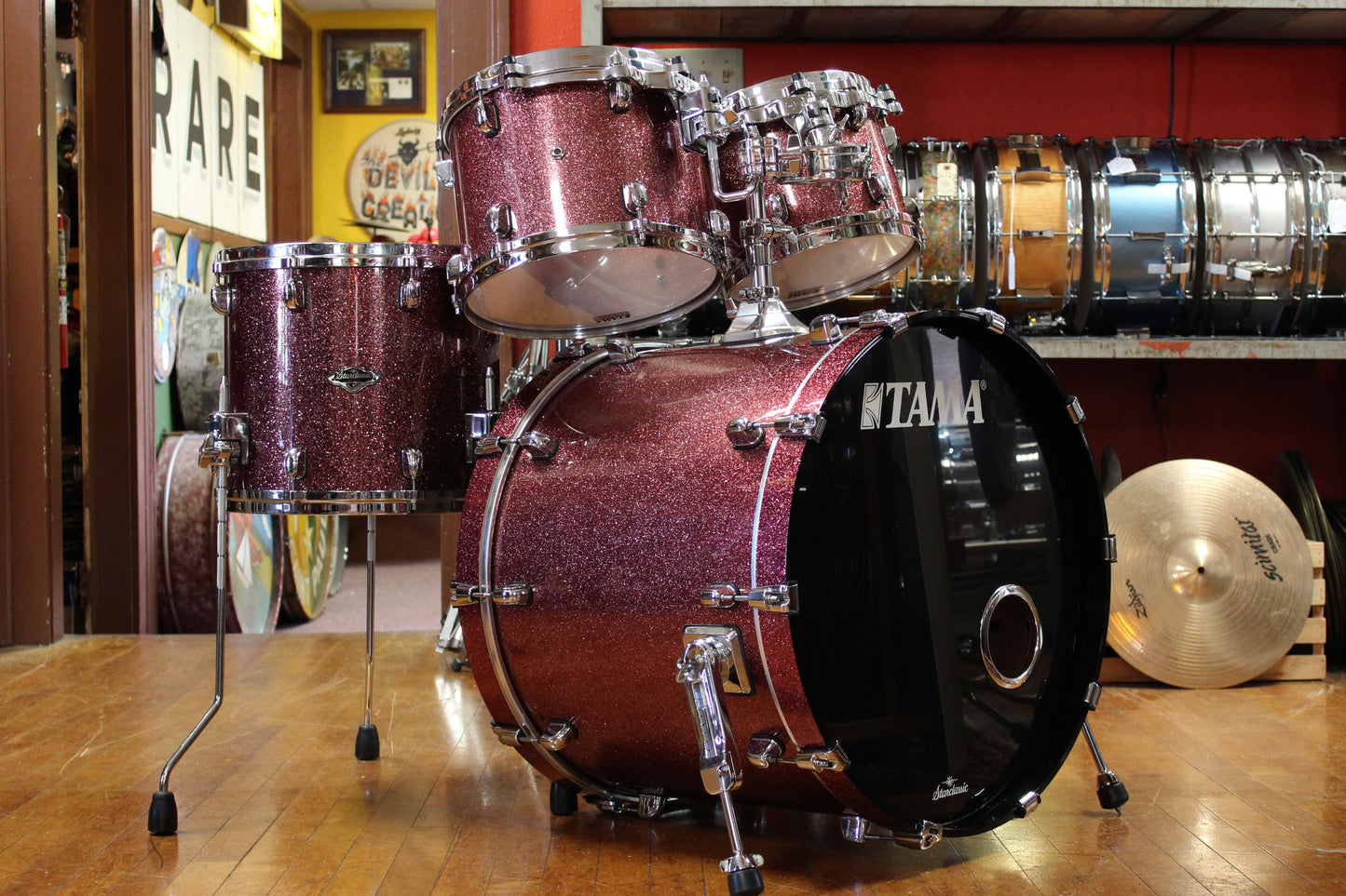 2000's Tama Starclassic BB Outfit in Coral Red Sparkle 18x22 12x14 9x12 8x10