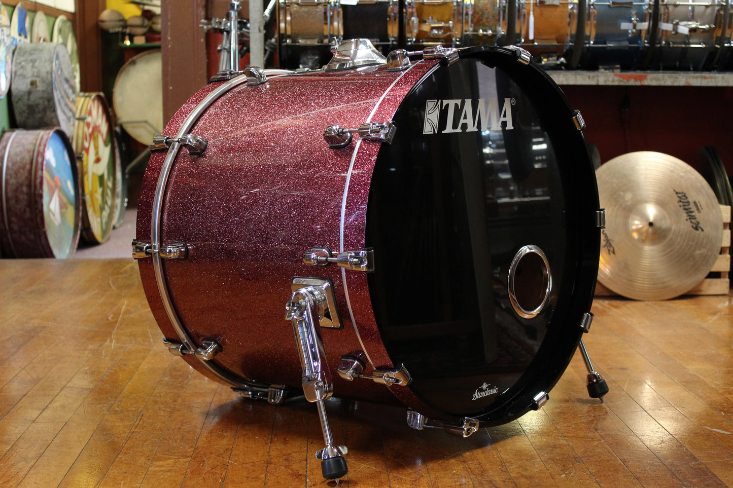 2000's Tama Starclassic BB Outfit in Coral Red Sparkle 18x22 12x14 9x12 8x10