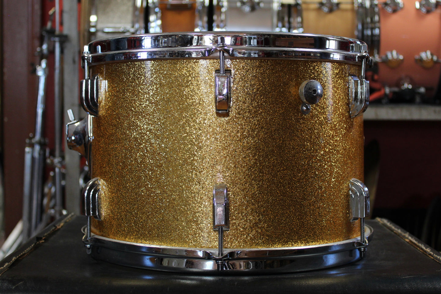 1960s Leedy 9x13 Tom and 16x16 Floor Tom in Gold Sparkle