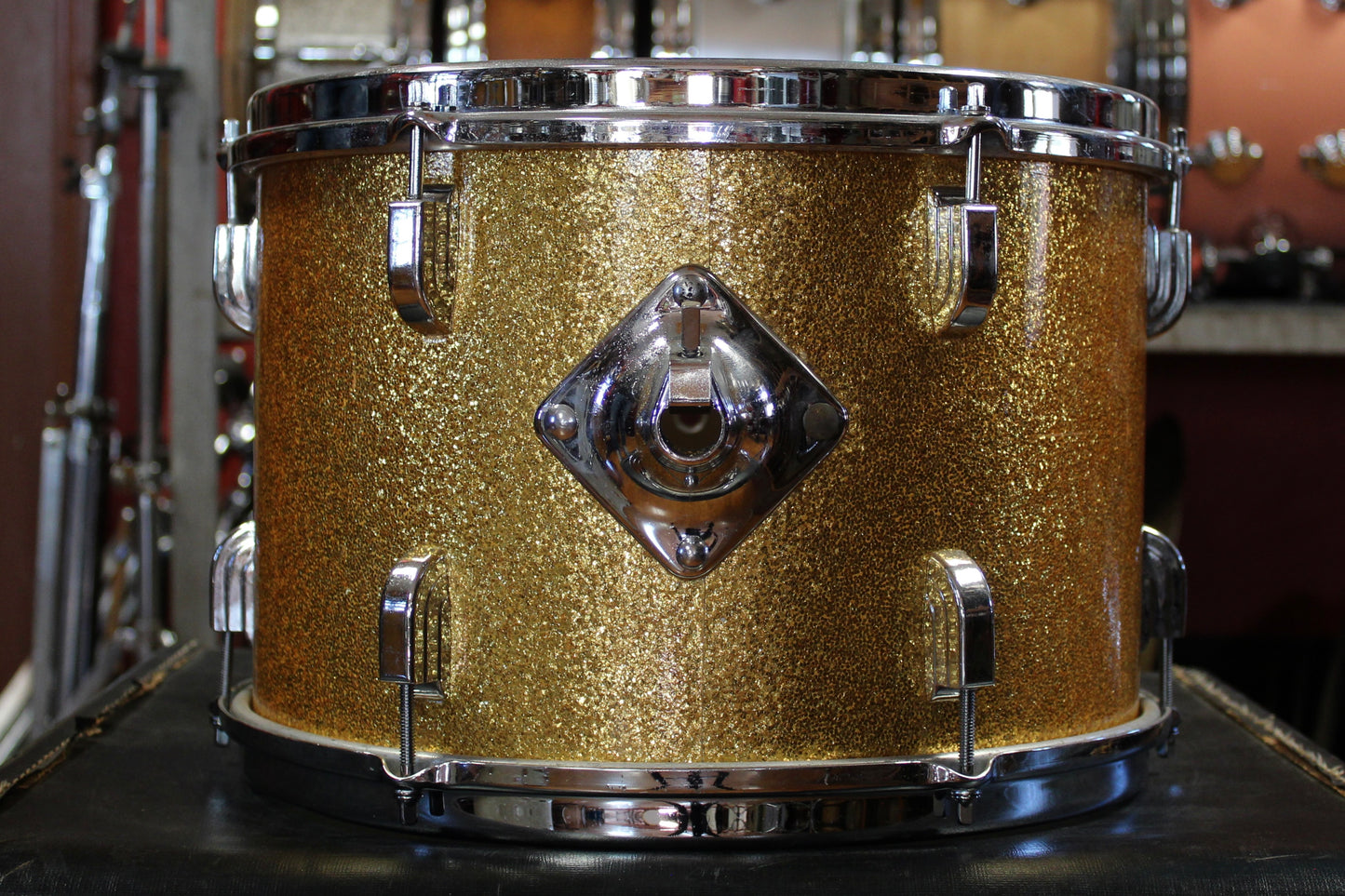 1960s Leedy 9x13 Tom and 16x16 Floor Tom in Gold Sparkle