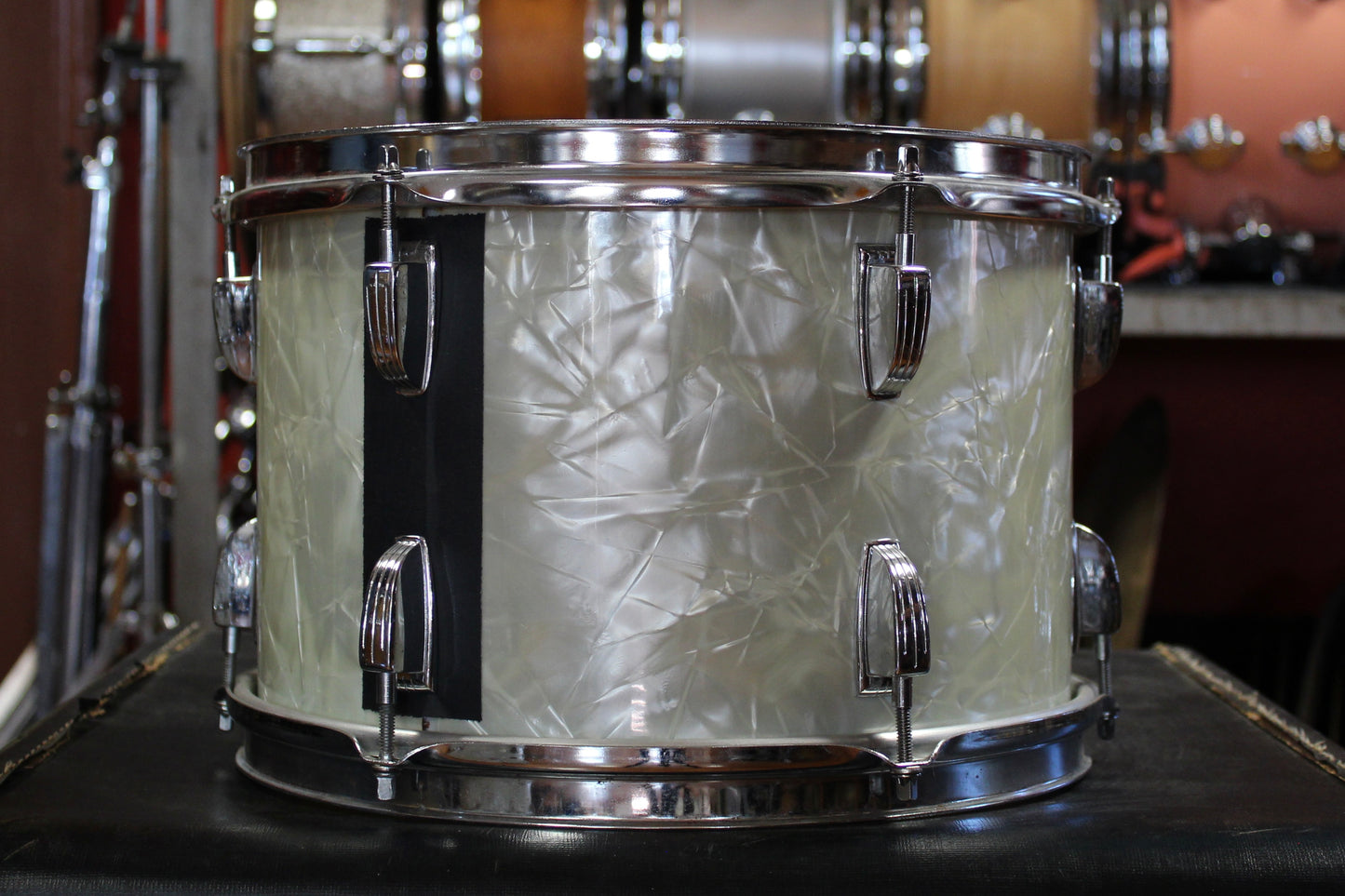 00s Lawton Drum Company 8x12 Tom and 16x16 Floor Tom in White Marine Pearl