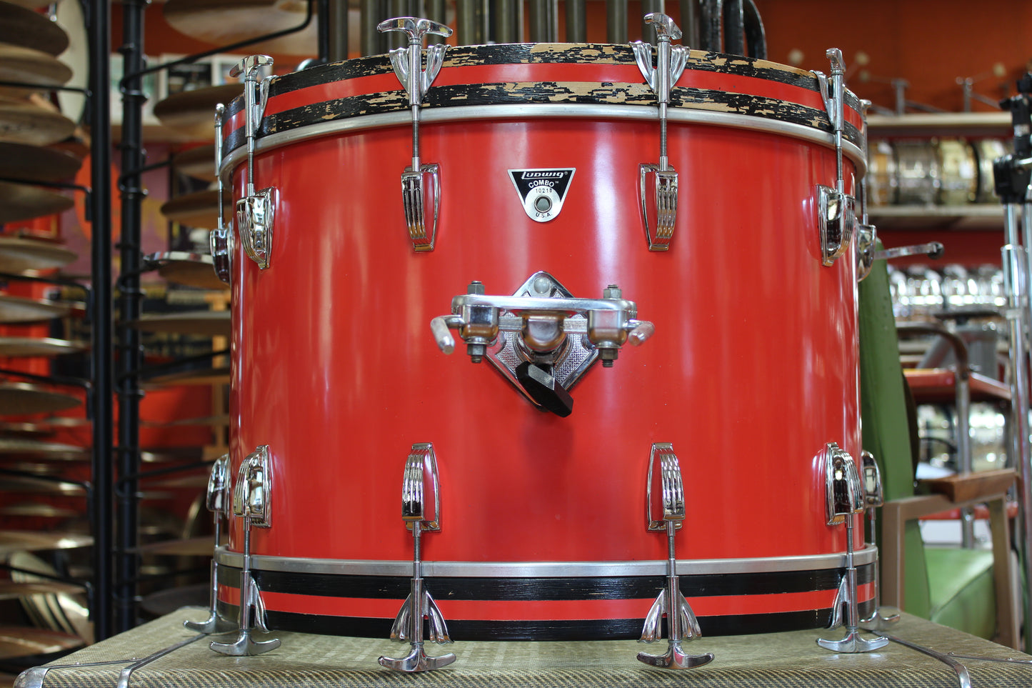 1980s Ludwig Combo II in Red Cortex 14x22 16x16 9x13 8x12