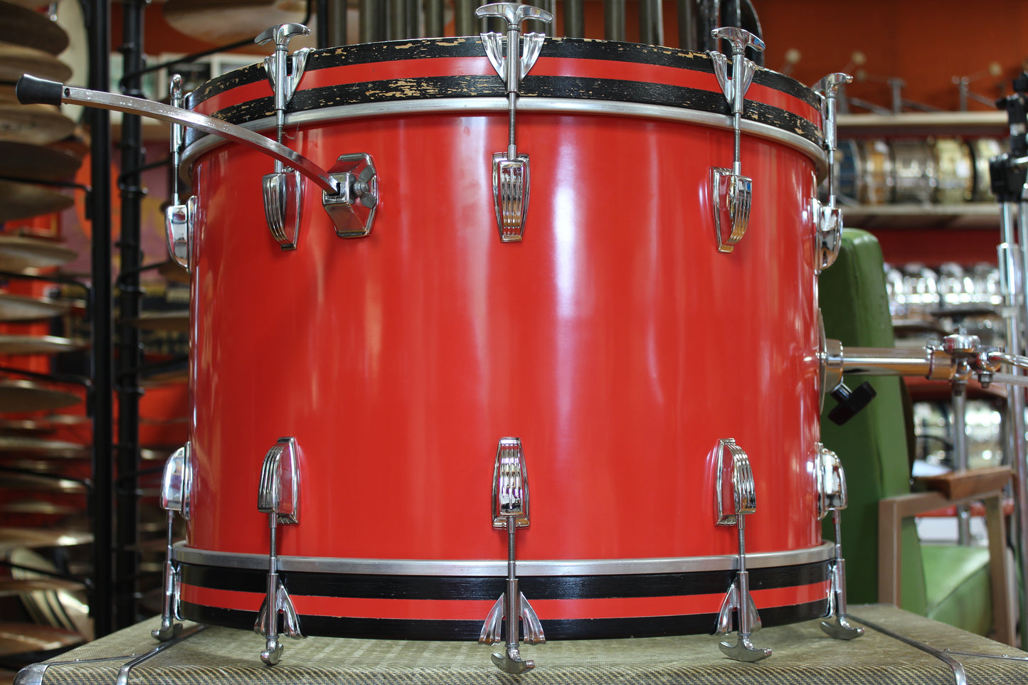 1980s Ludwig Combo II in Red Cortex 14x22 16x16 9x13 8x12