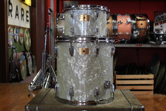 00s Lawton Drum Company 8x12 Tom and 16x16 Floor Tom in White Marine Pearl