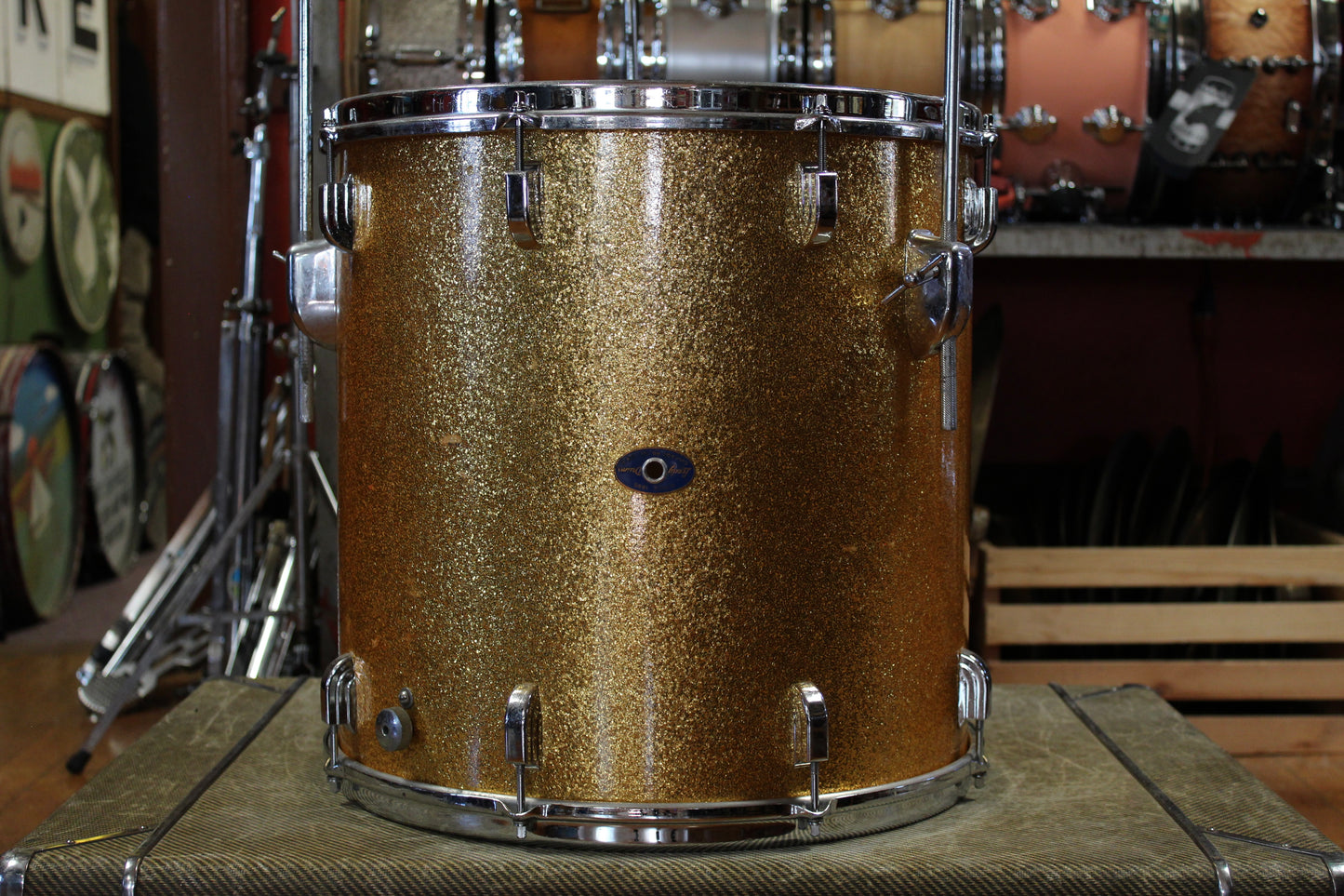 1960s Leedy 9x13 Tom and 16x16 Floor Tom in Gold Sparkle