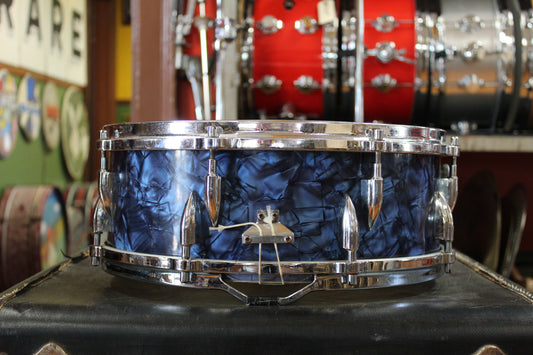 1960s Edgware 5x14 Boosey and Hawkes Snare Drum in Blue Pearl