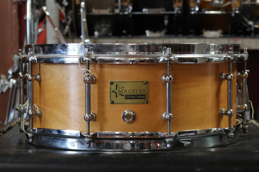 2000's Magstar Customs 5x14 Snare Drum in Natural Maple