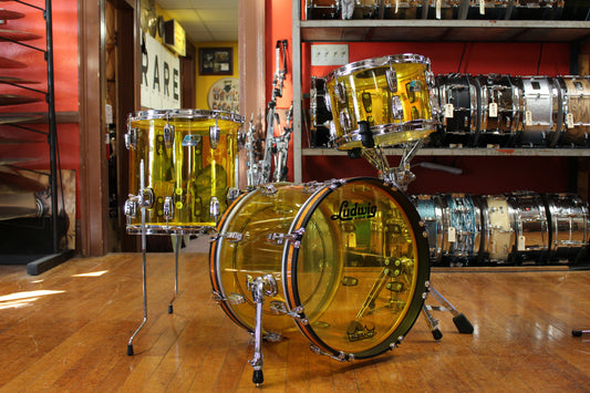 Ludwig Vistalite Bop Outfit in Yellow 14x18 8x12 14x14