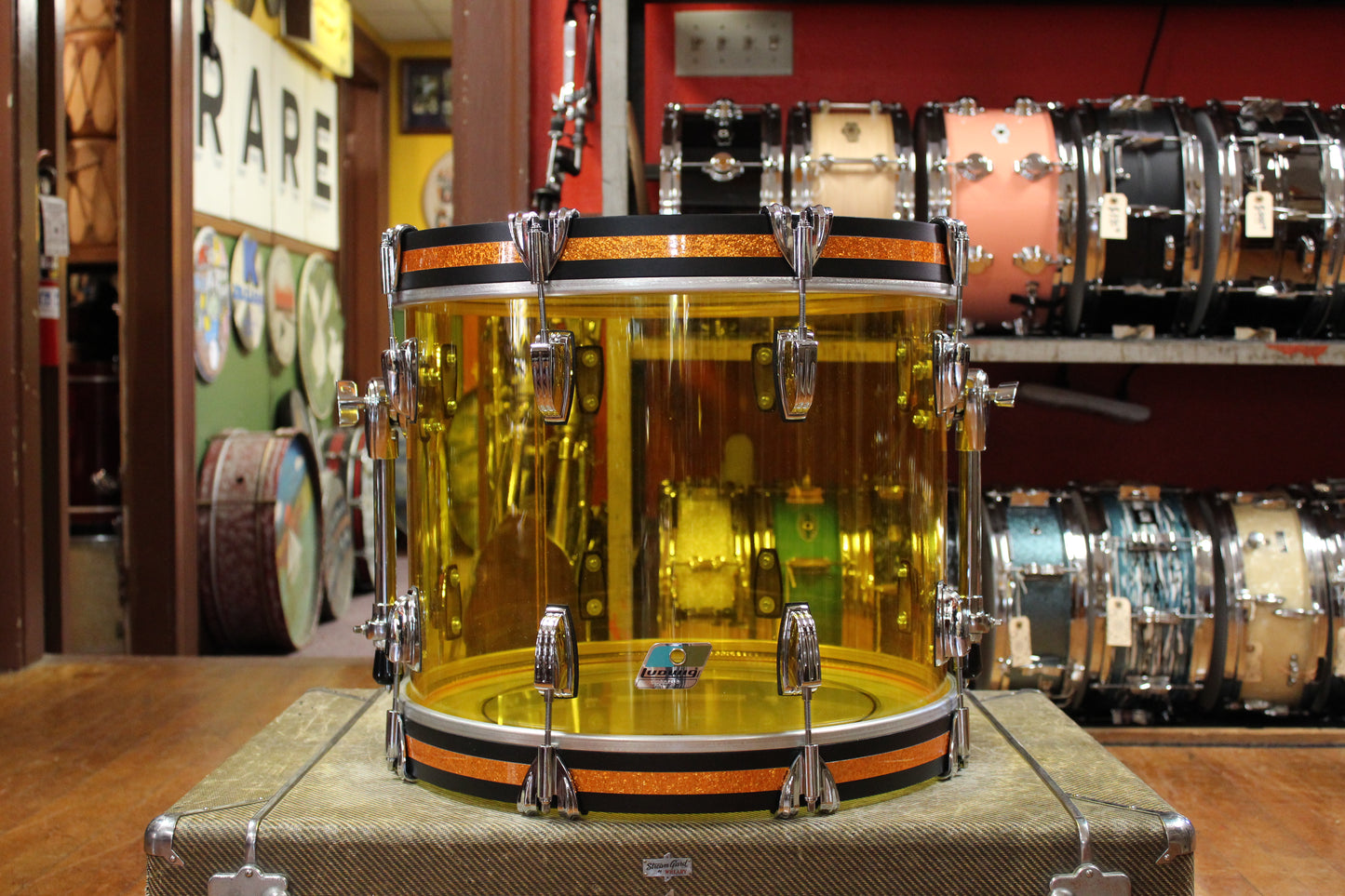Ludwig Vistalite Bop Outfit in Yellow 14x18 8x12 14x14