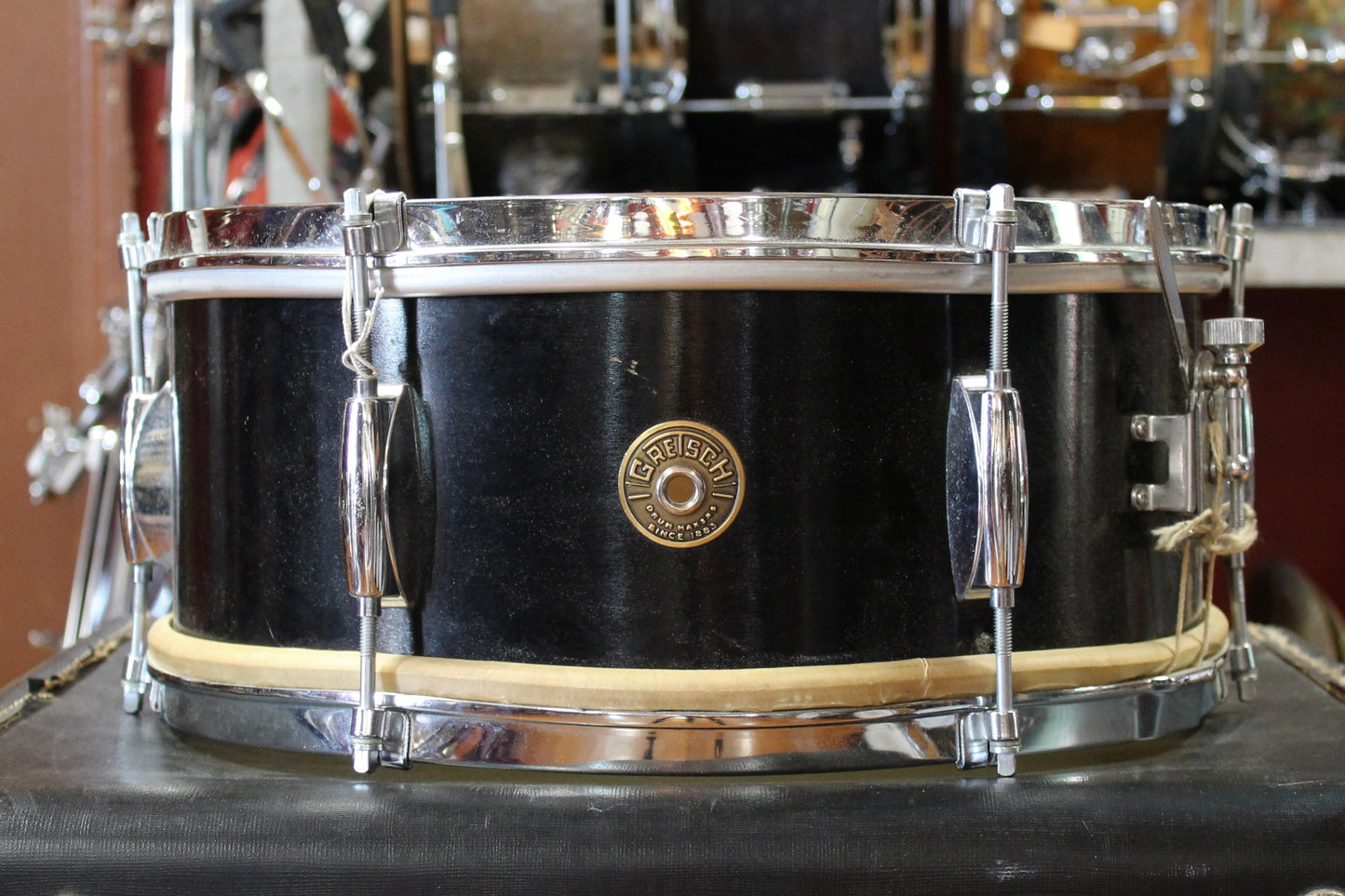 1960's Gretsch 6.5x14 Dixieland Snare Drum in Black Lacquer