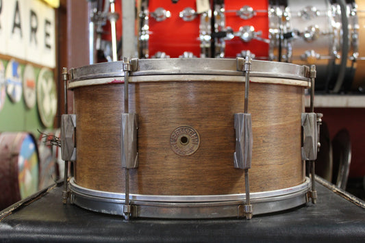 1930s Gretsch 7x14 Broadkaster Snare Drum in Walnut