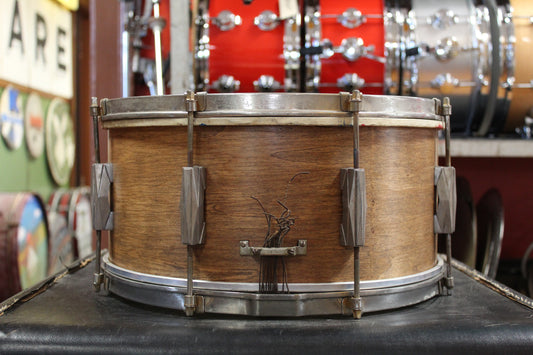1930s Gretsch 7x14 Broadkaster Snare Drum in Walnut