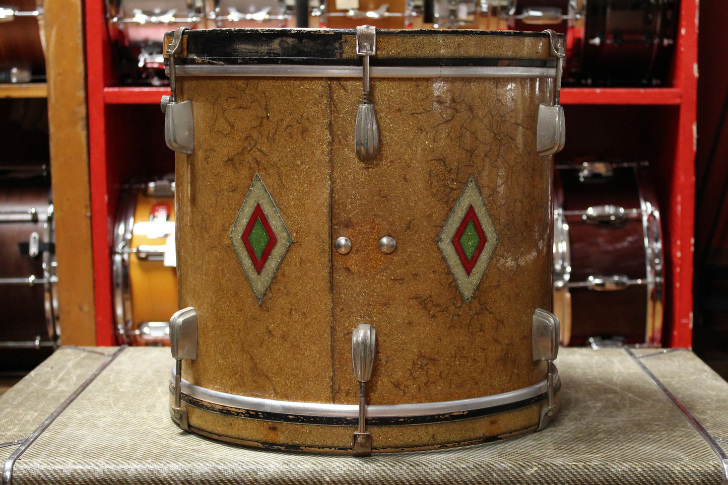 1930s Slingerland 12x14 Tom in Gold Sparkle Full Dress