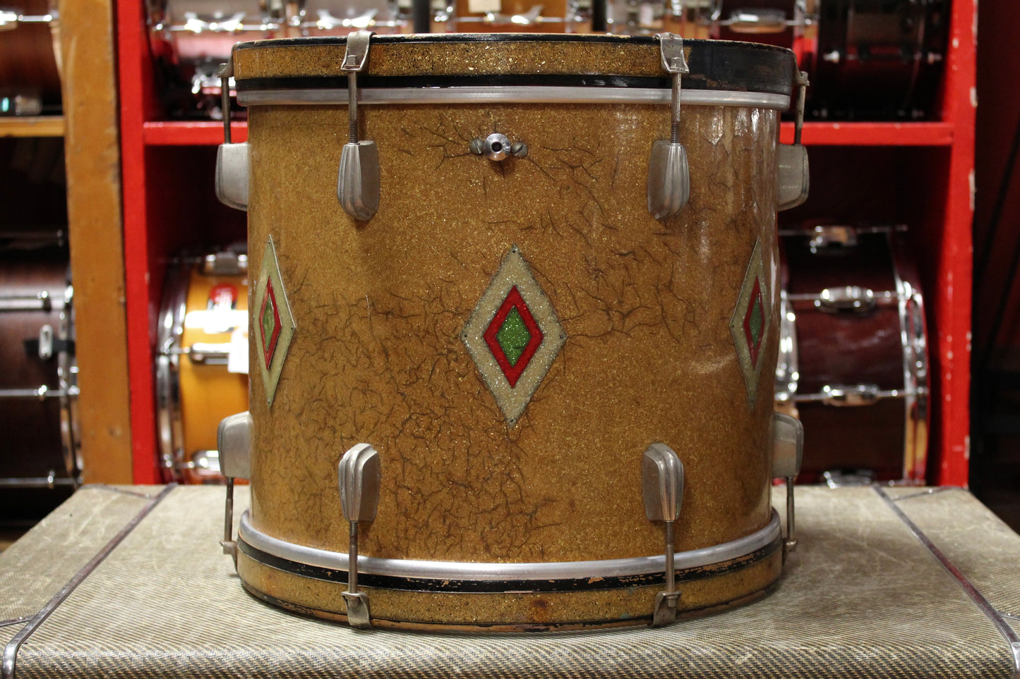 1930s Slingerland 12x14 Tom in Gold Sparkle Full Dress