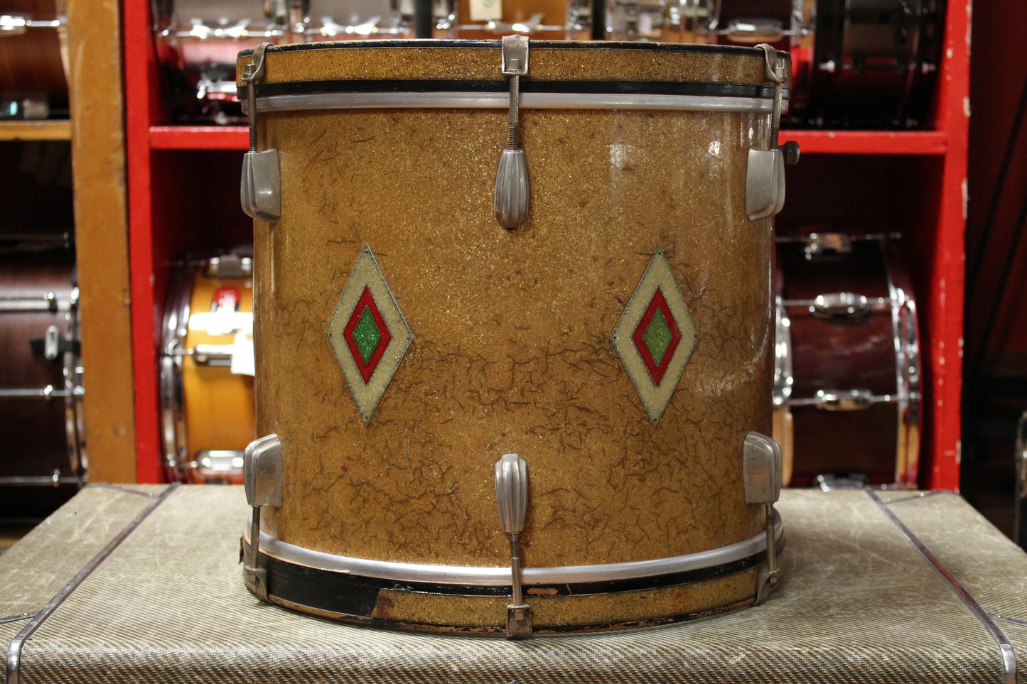 1930s Slingerland 12x14 Tom in Gold Sparkle Full Dress