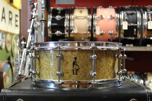 1998 Brady 5.5"x14" Jarrah Ply Snare Drum in Silver Gimlet