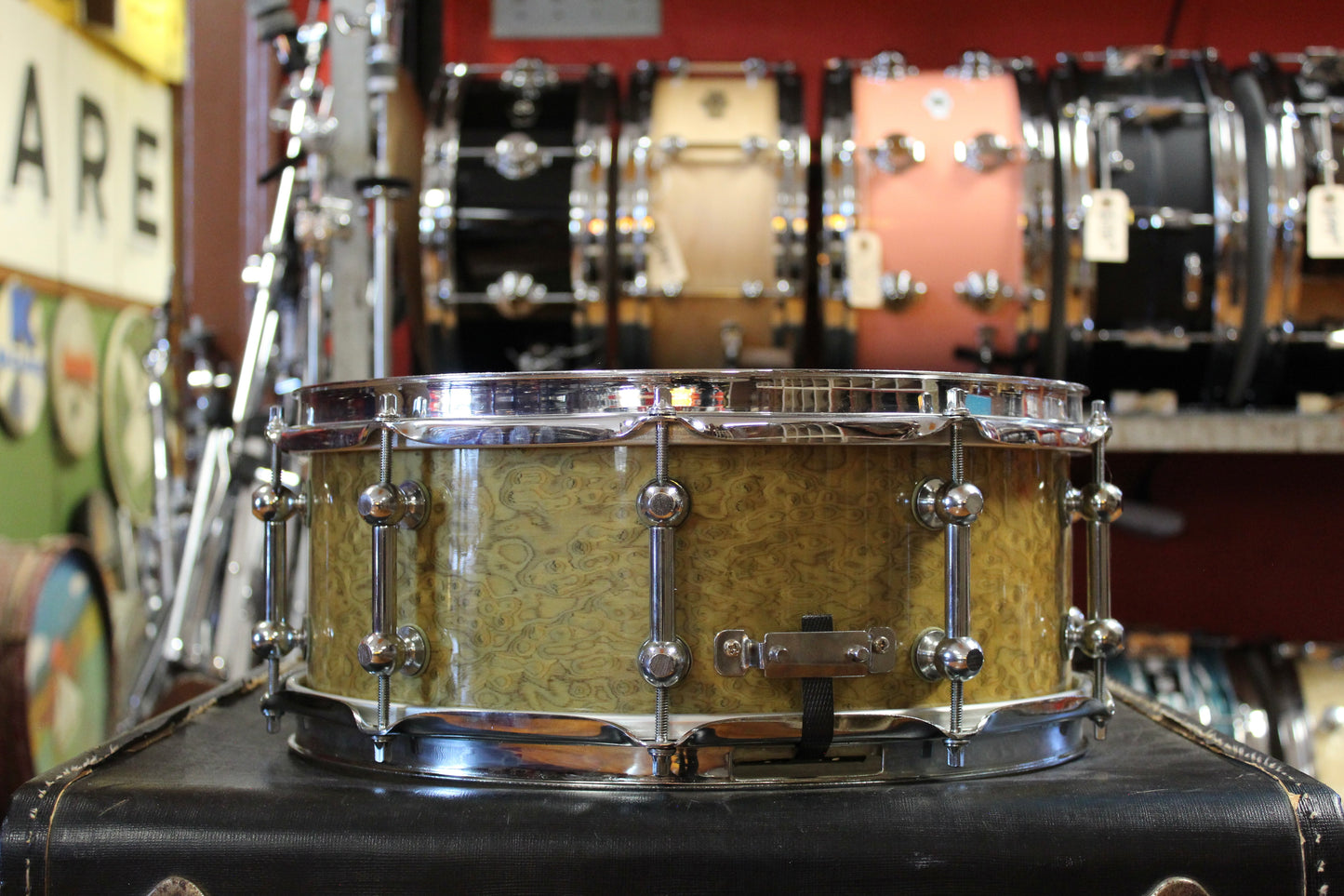 1998 Brady 5.5"x14" Jarrah Ply Snare Drum in Silver Gimlet