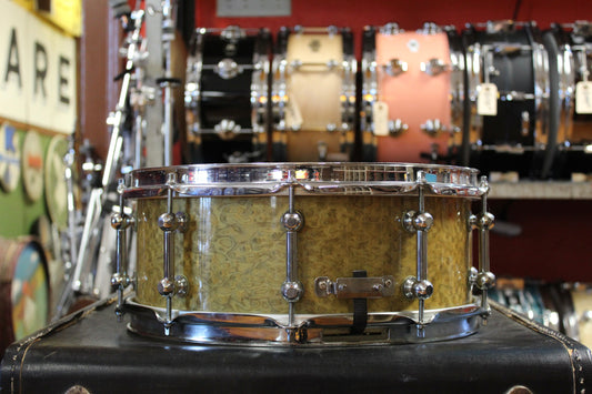 1998 Brady 5.5"x14" Jarrah Ply Snare Drum in Silver Gimlet