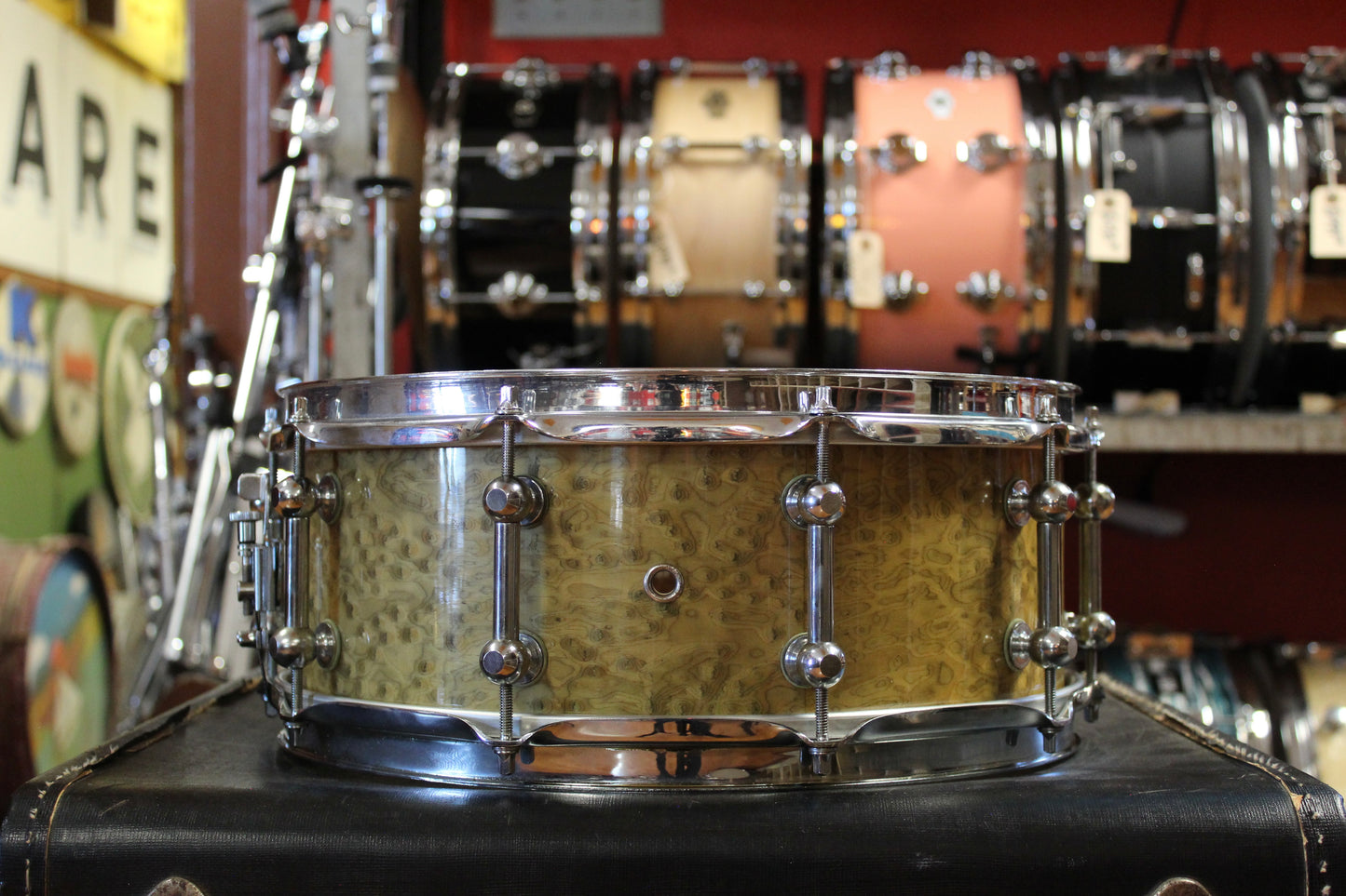 1998 Brady 5.5"x14" Jarrah Ply Snare Drum in Silver Gimlet