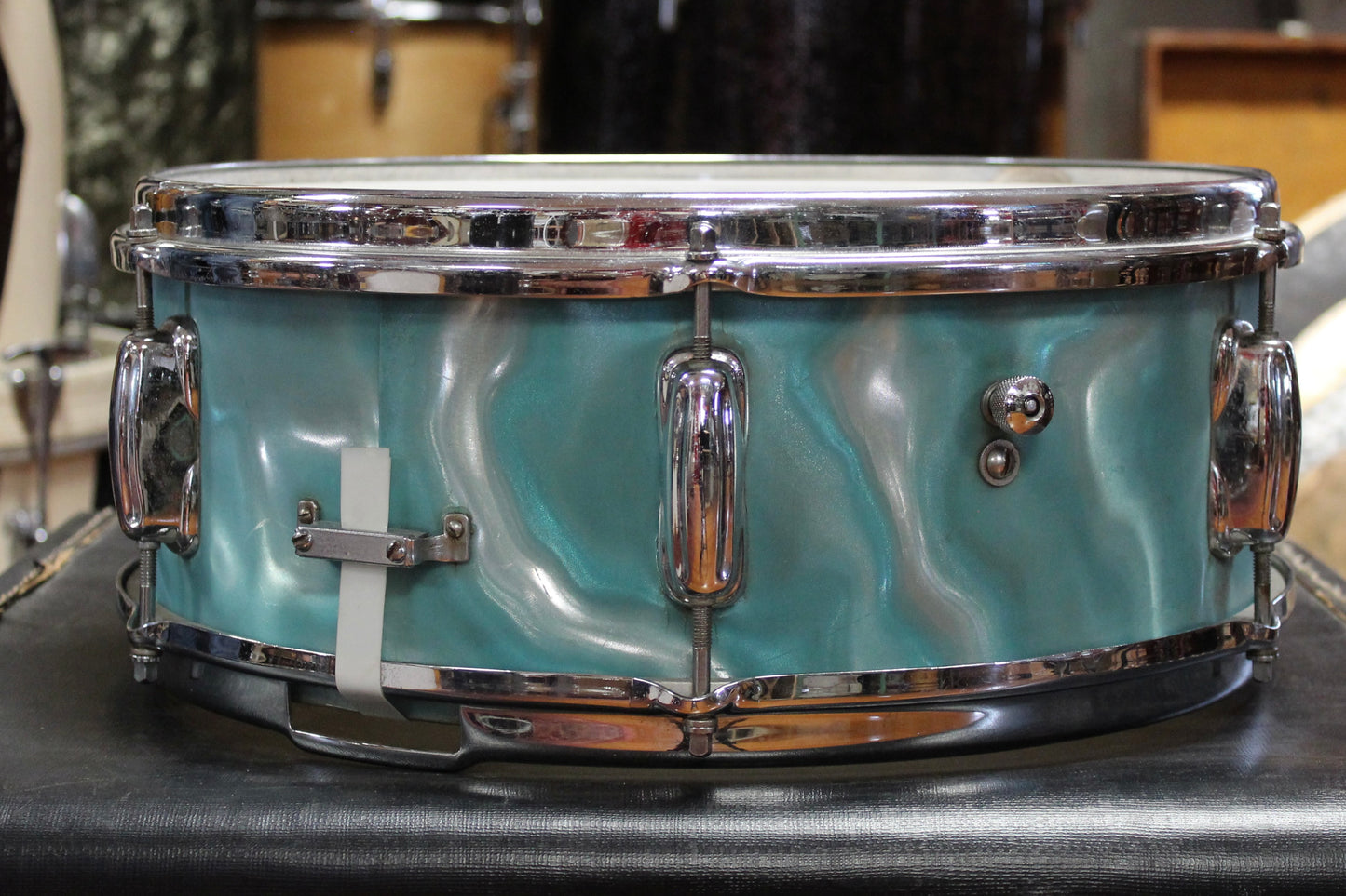 1960's Slingerland 5x14 Snare Drum in Green Satin Flame Pearl