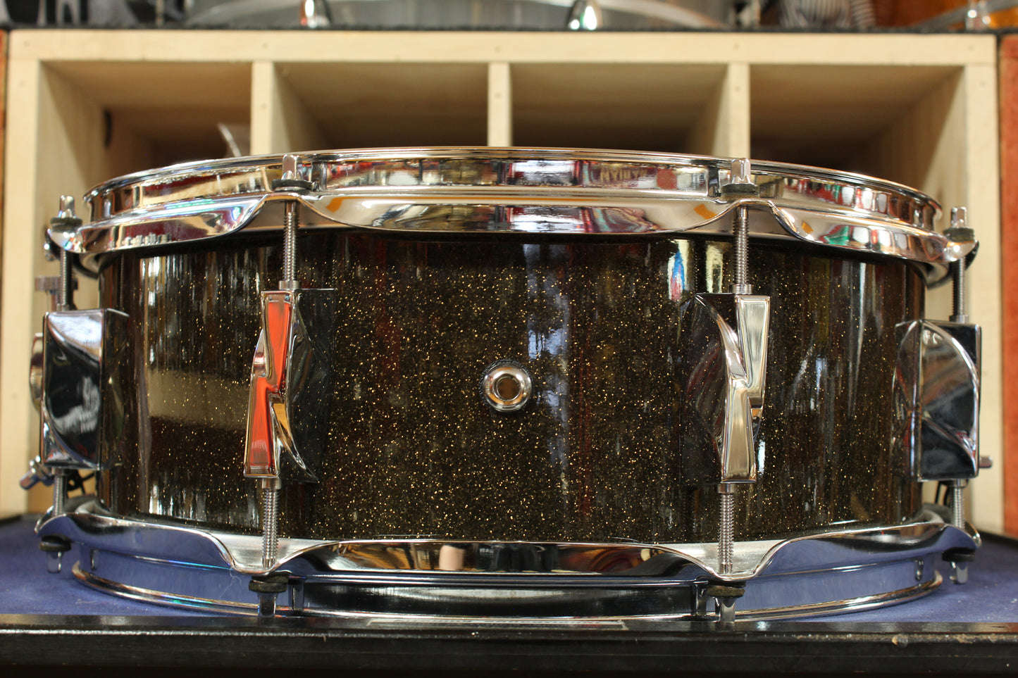 Canopus 5x14 Yaiba Maple Snare Drum in Ice Black Sparkle