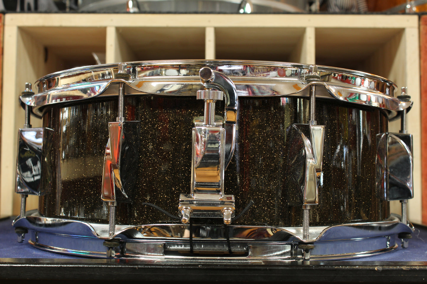 Canopus 5x14 Yaiba Maple Snare Drum in Ice Black Sparkle