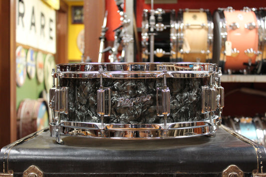 1960s Rogers 5x14 Dyna-Sonic Snare Drum in Black Diamond Pearl