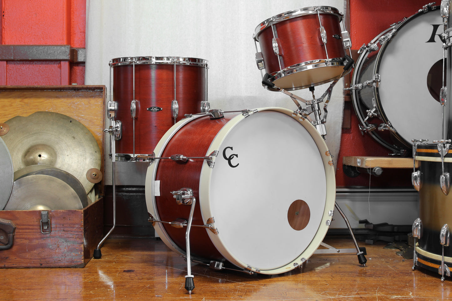 C&C Drum Company Player Date I in Red Mahogany Lacquer 12x20 14x14 8x12