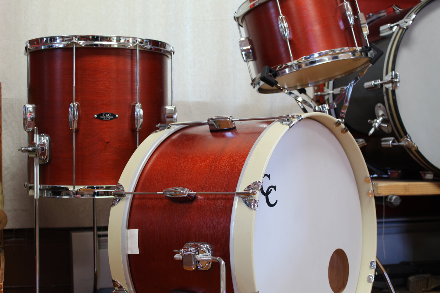 C&C Drum Company Player Date I in Red Mahogany Lacquer 12x20 14x14 8x12