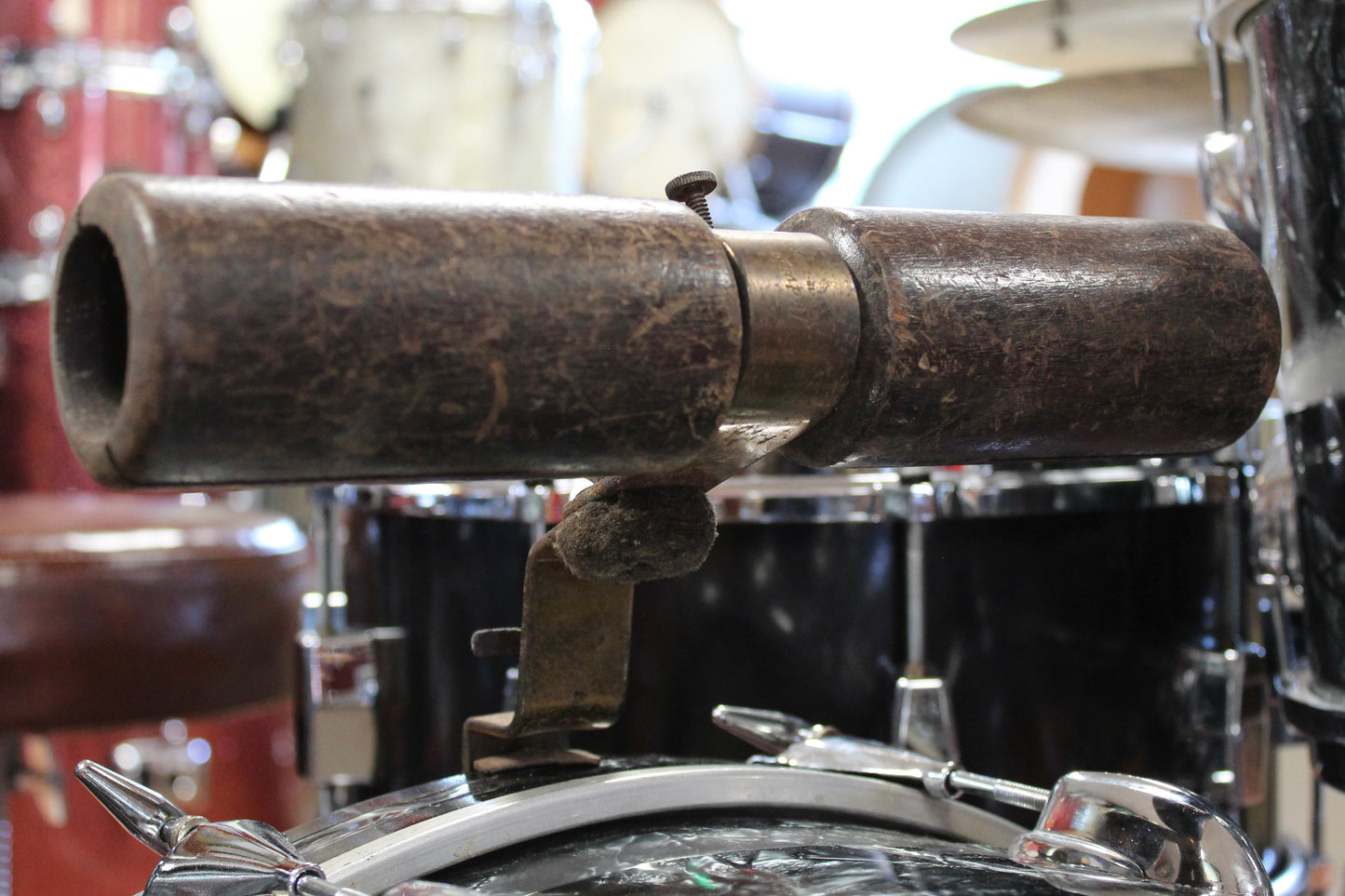 1920's Ludwig Two - Tone Wood Block w/ Gold Holder