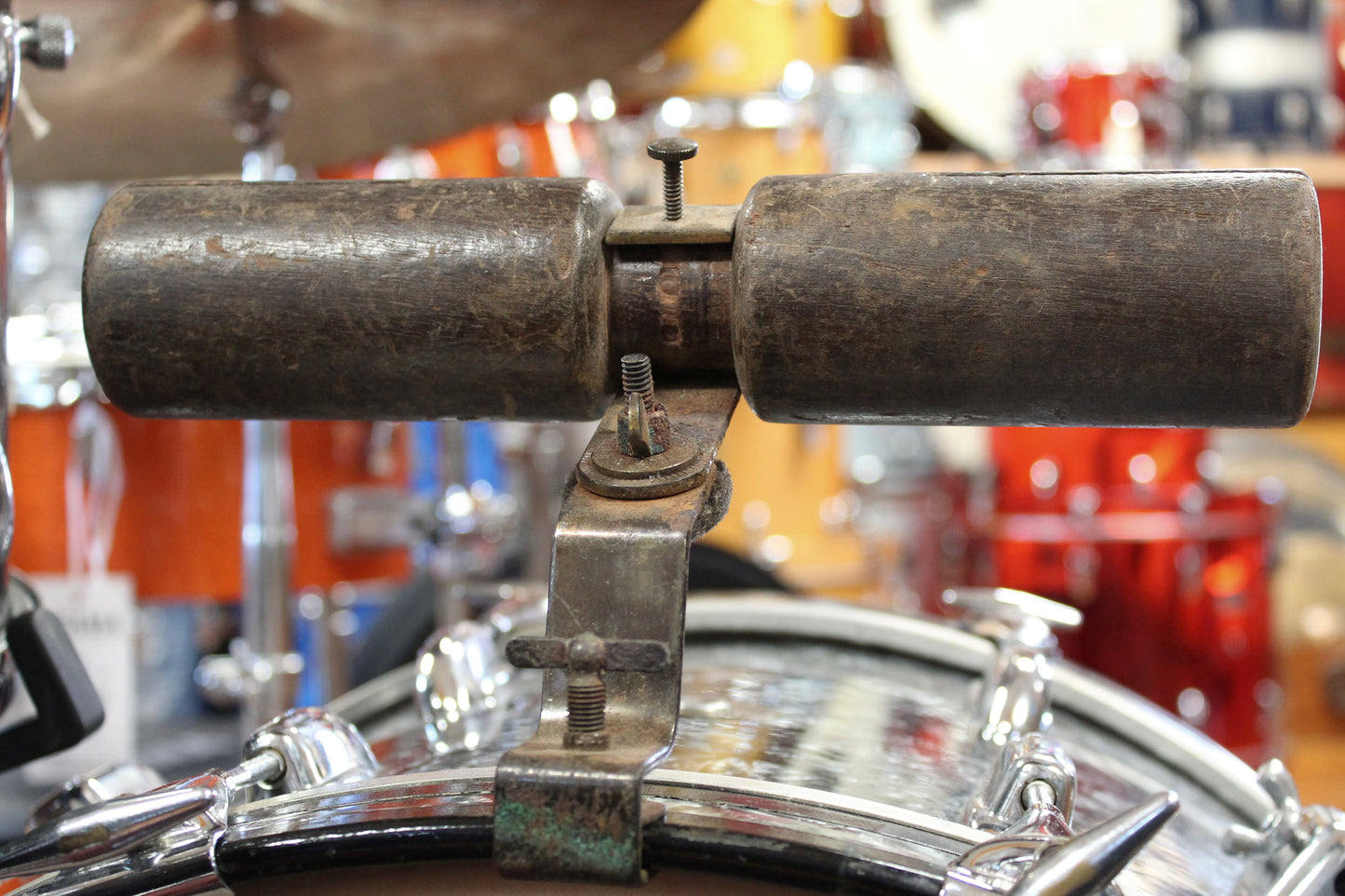 1920's Ludwig Two - Tone Wood Block w/ Gold Holder