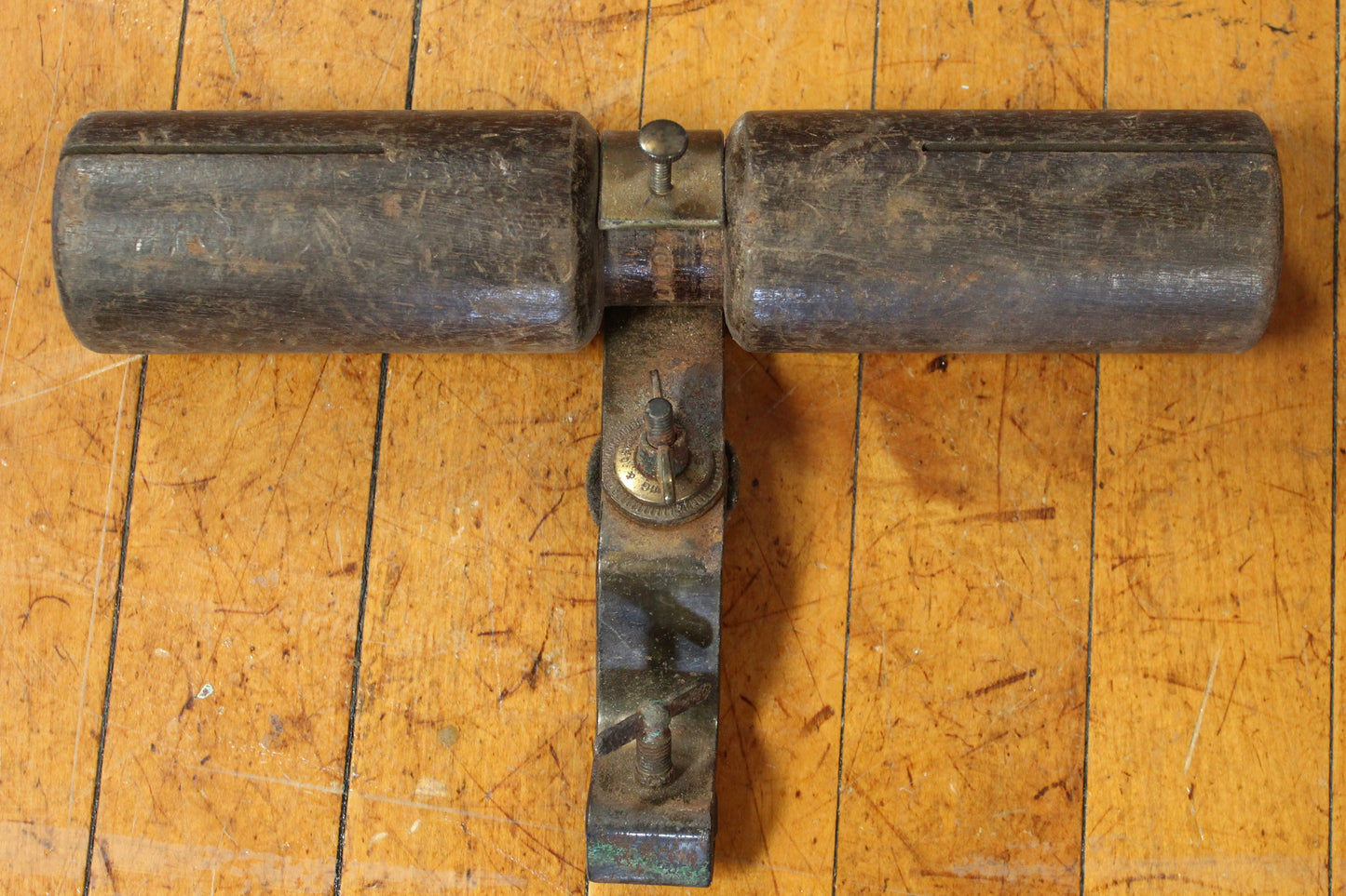 1920's Ludwig Two - Tone Wood Block w/ Gold Holder