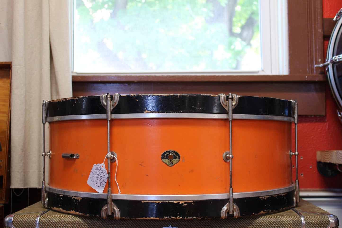 1950s Leedy & Ludwig 8x26 Bass Drum in Orange Duco