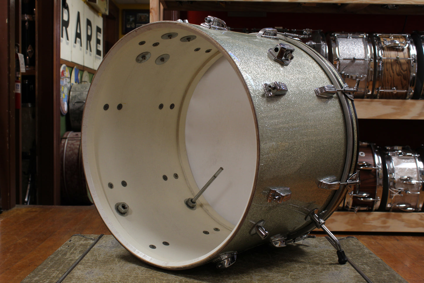 1960s Ludwig Downbeat Outfit in Sparkling Silver Pearl 14x20 9x13 14x14