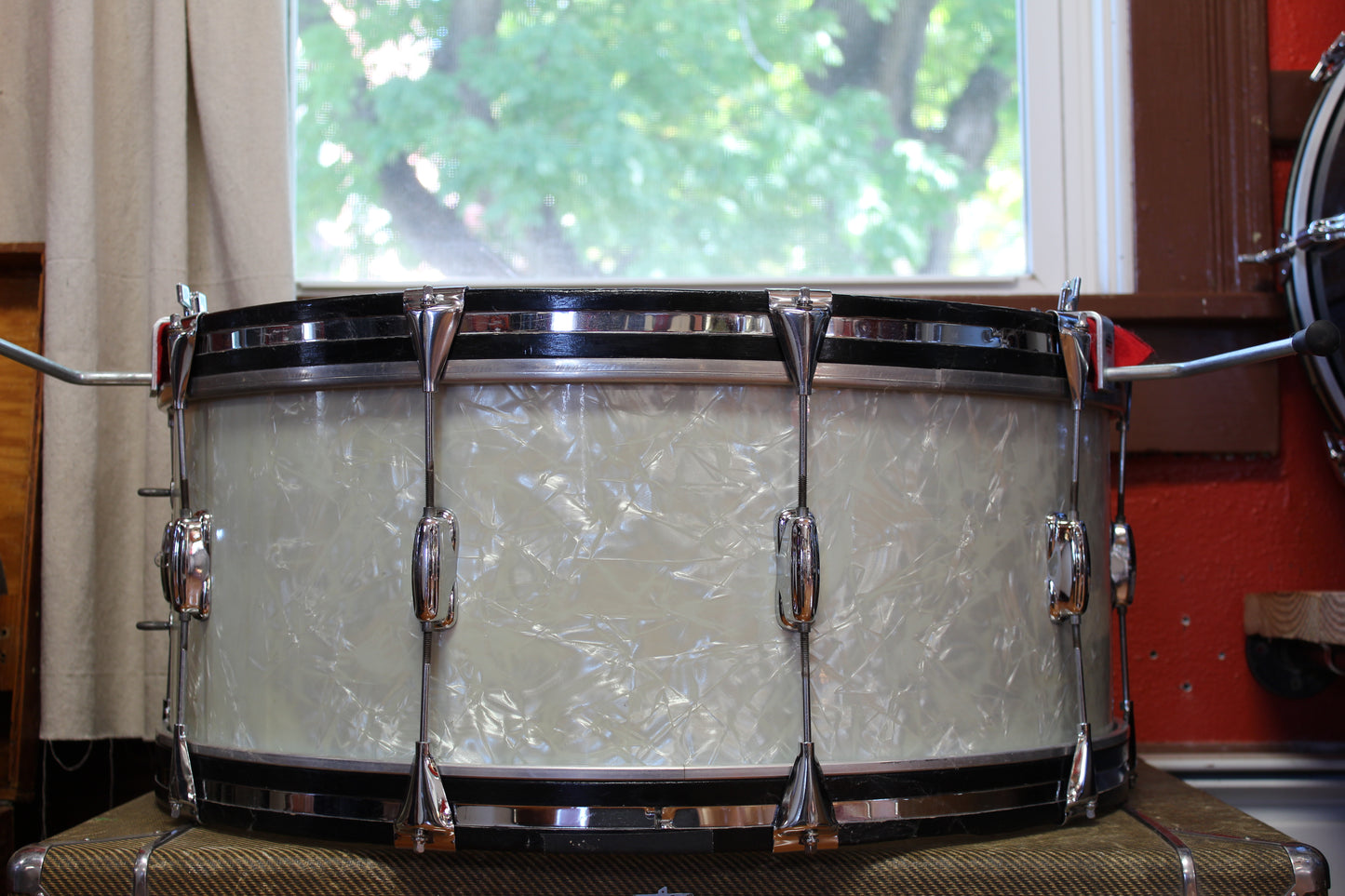 1970s Slingerland 10"x26" Bass Drum in White Marine Pearl