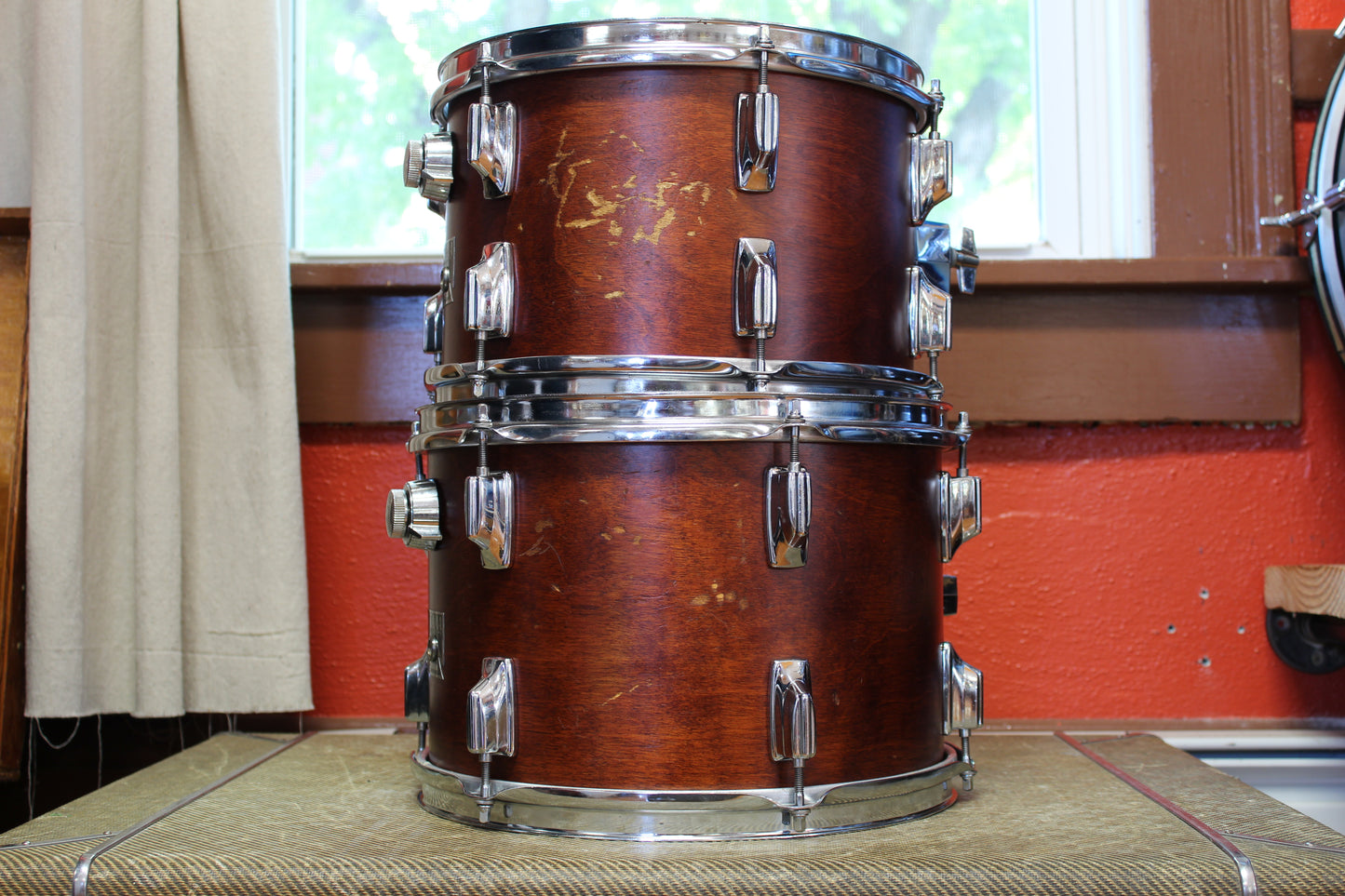 1980s Tama Superstar Tom-Toms 8x12 9x13 16x16 in Super Mahogany