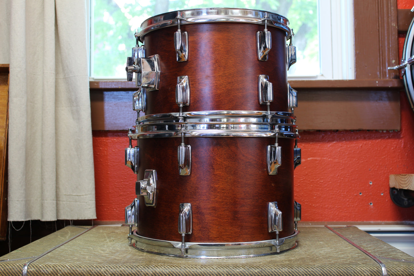 1980s Tama Superstar Tom-Toms 8x12 9x13 16x16 in Super Mahogany