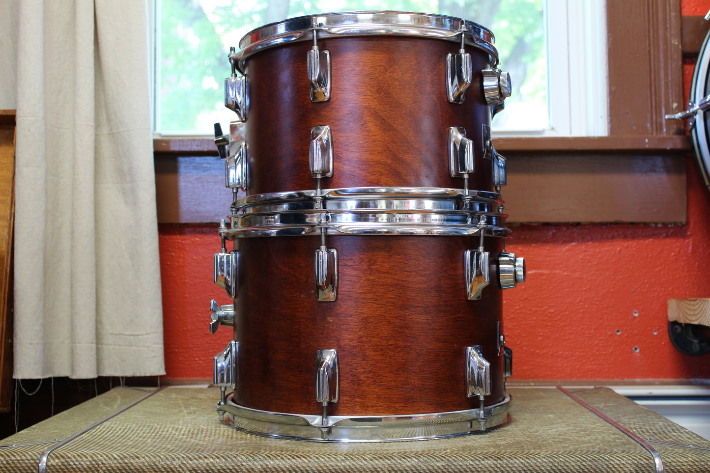 1980s Tama Superstar Tom-Toms 8x12 9x13 16x16 in Super Mahogany