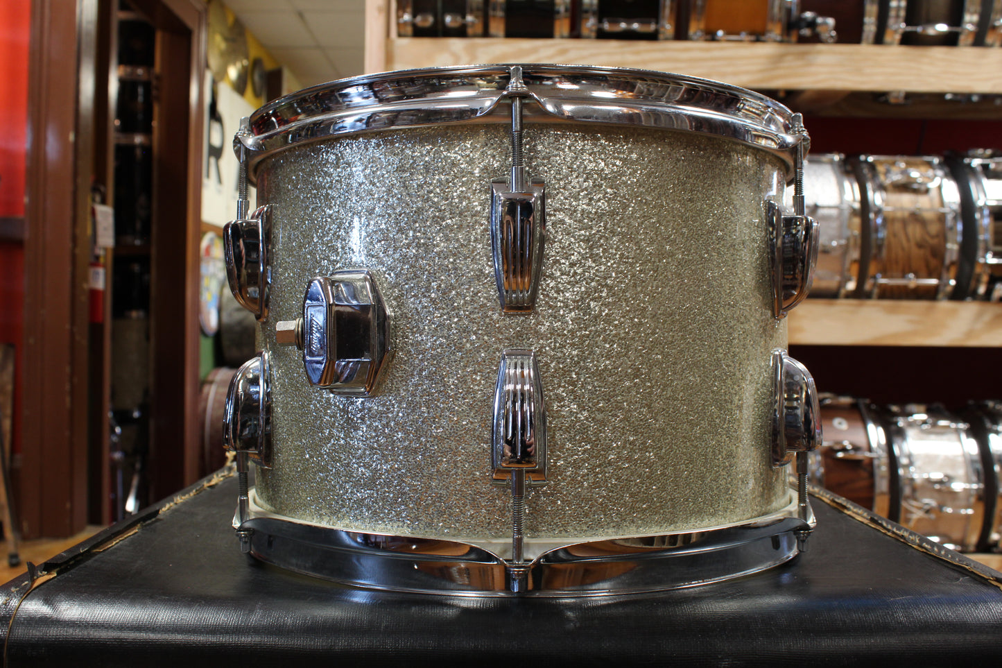 1960s Ludwig Downbeat Outfit in Sparkling Silver Pearl 14x20 9x13 14x14